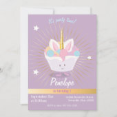Unicorn Cupcake aux étoiles| Invitation d'annivers (Devant)