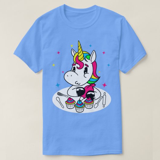 Unicorn Cupcake Baker I Funny Cake Baking T-shirt (Design voorkant)