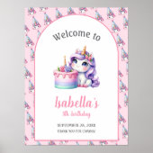 Unicorn Cute Magique Anniversaire Affiche de bienv (Devant)