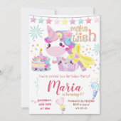Unicorn Cute Pastel Invitation Anniversaire (Devant)