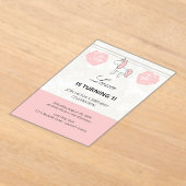 Unicorn Cute Pink 1st Birthday Party Invitation (Poser)
