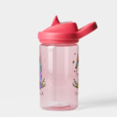 Unicorn Cute Whimsical Girly Persoonlijke naam Waterfles (Links)