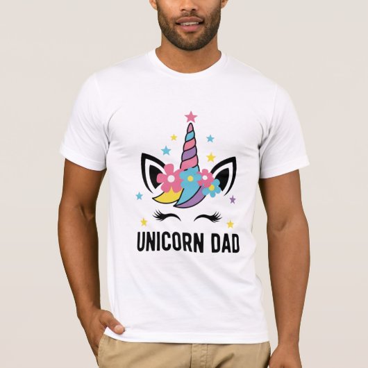 Unicorn Dad Birthday Party Bella+Canvas T-Shirt (Devant)