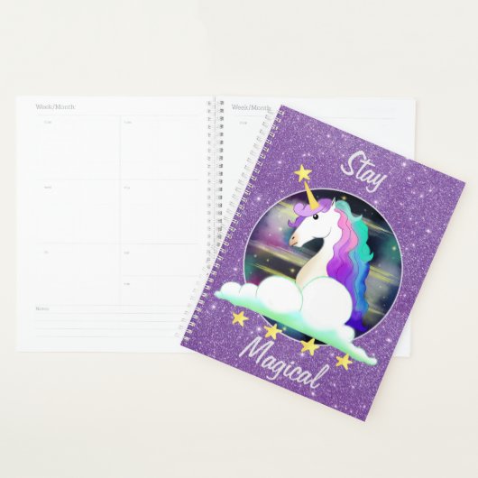 Unicorn Daily Planner (Devant avec enveloppe)