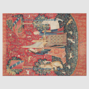 UNICORN, DAME SPELEN ORGEL Rood Groen Bloemen Tissuepapier