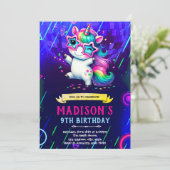 Unicorn dance birthday party invitation (Debout devant)