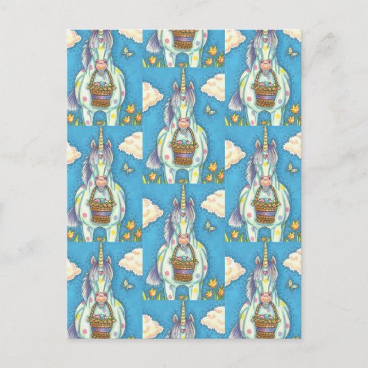 UNICORN DE PANIER DE PÂQUES, CARTE POSTALE DE CHEV (Devant)