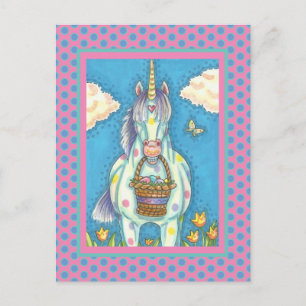 UNICORN DE PANIER DE PÂQUES, CARTE POSTALE DE CHEV