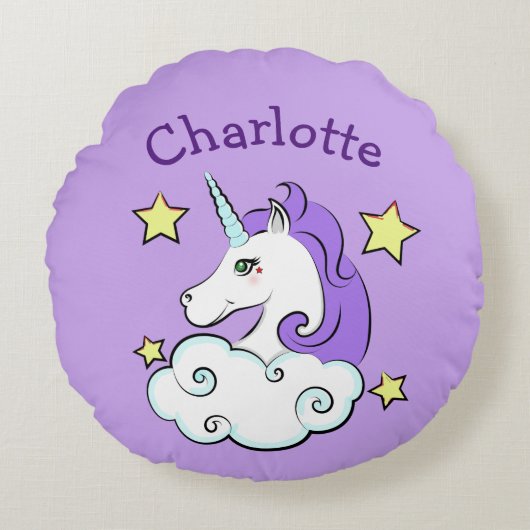 Unicorn Design Coussin rond (Devant)