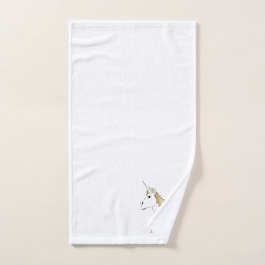 Unicorn Design Monogrammed (Serviette à main)
