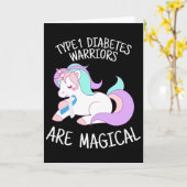 Unicorn Diabetes Warrior Gift  Kaart (Gele Bloem)
