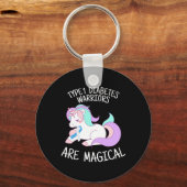 Unicorn Diabetes Warrior Gift  Sleutelhanger (Voorkant)
