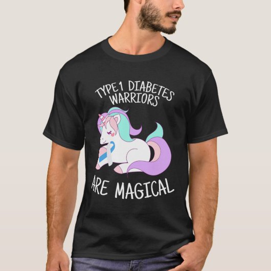 Unicorn Diabetes Warrior Gift T-shirt (Voorkant)