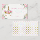Unicorn Diaper Raffle Tickets Informatiekaartje (Voorkant / Achterkant)