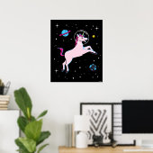 Unicorn-dieren in de ruimte poster (Thuiskantoor)