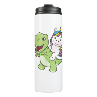 Unicorn doet een beroep op Trex Cute Dinosaur met  Thermosbeker