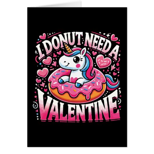 Unicorn Donut Besoin Valentine Funny Anti-Valentin (Devant)
