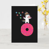 Unicorn Donut Dancing Star Dust Kaart (Gele Bloem)