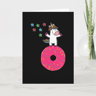 Unicorn Donut Dancing Star Dust Kaart