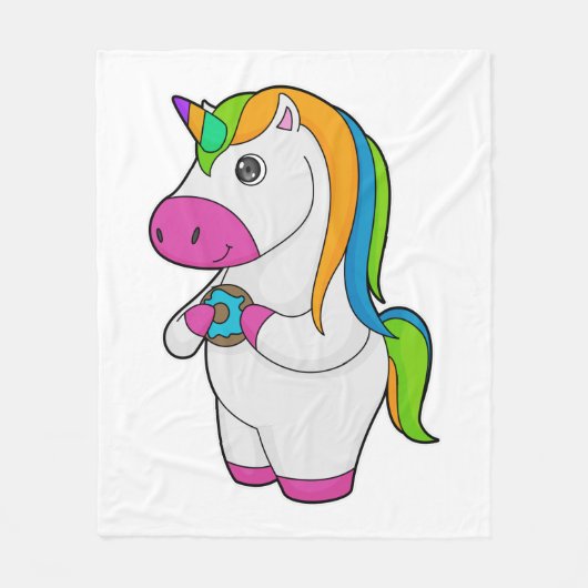 Unicorn Donut Fleece Deken (Voorkant)