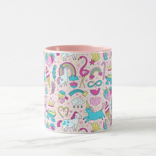 Unicorn Doodle Motif Mug (Centre)