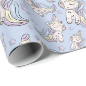 Unicorn Doodle Patroonverlooppapier Cadeaupapier (Rol Hoek)