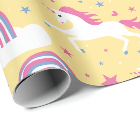 Unicorn Doodle Patroonverlooppapier Cadeaupapier (Rol Hoek)