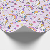 Unicorn Doodle Pattern Cadeaupapier (Hoek)
