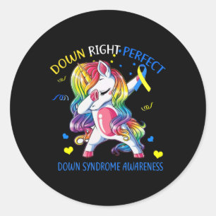 Unicorn Down Perfect Down Syndrome Awareness Ronde Sticker
