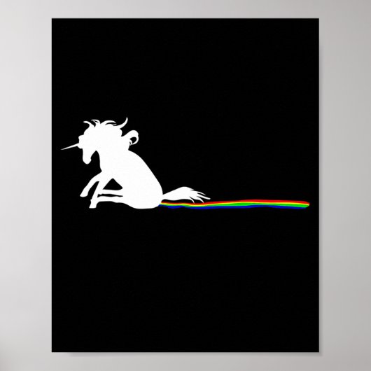 Unicorn Dragging Rainbows Funny Adult S  Poster (Voorkant)