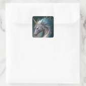 Unicorn Dragon Fantasy Art Vierkante Sticker (Tas)