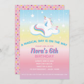 Unicorn Dream Birthday Uitnodiging (Voorkant / Achterkant)