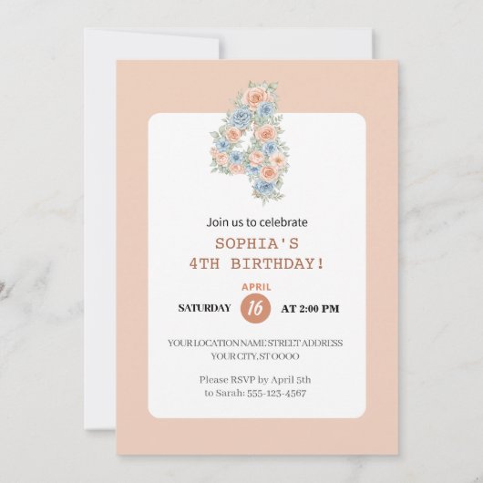 Unicorn Dreams Birthday Invitation (Dos)