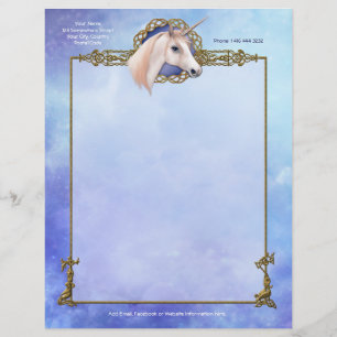 Unicorn Dreams Fantasy Letterhead Gepersonaliseerd Briefhoofd