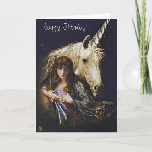 Unicorn Dreams Heureux Anniversaire Carte (Devant)