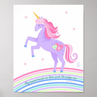 Unicorn Dreams Psalm 28:7 Wall Art print 3 of 3