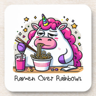 Unicorn Eating Ramen Bier Onderzetter