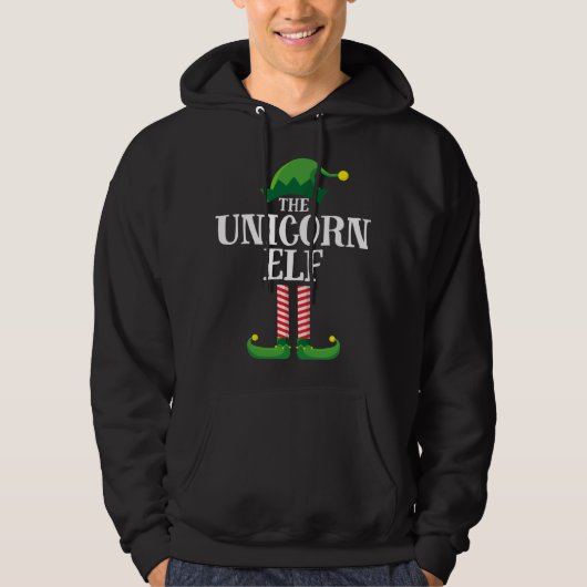 Unicorn Elf Matching Family Kerstparty Pajama Hoodie (Voorkant)