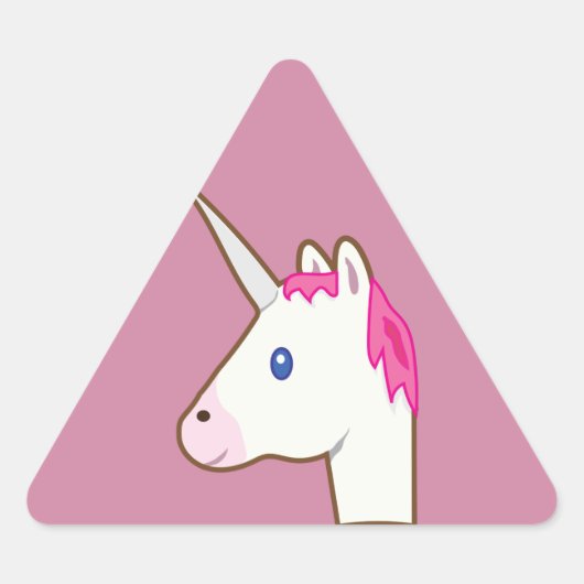 Unicorn emoji driehoek sticker (Voorkant)