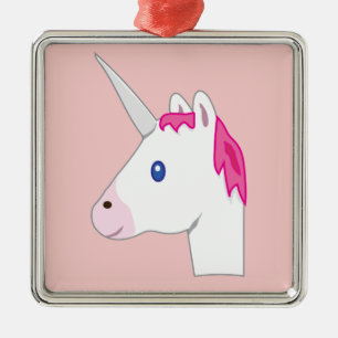 Unicorn emoji metalen ornament