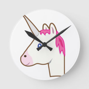 Unicorn emoji ronde klok