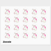 Unicorn emoji ronde sticker (Vel)