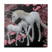 Unicorn en Baby Fantasy Tile Trivet Tegeltje (Voorkant)