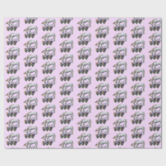 Unicorn en Butterflies Cadeaupapier (Vlak)
