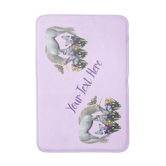 Unicorn en Butterflies Fantasy Personalized Badmat (Voorkant Verticaal)