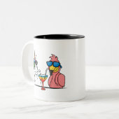 Unicorn en Flamingo Friends Tweekleurige Koffiemok (Voorkant links)