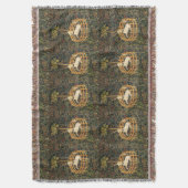 UNICORN EN GOTHISCHE FANTASSTROMEN, FLORAAL MOTIFS DEKEN (Voorkant Verticaal)