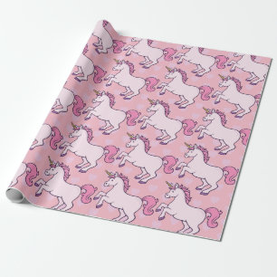 Unicorn- en Hearts-patroon Cadeaupapier