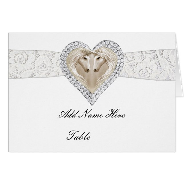Unicorn en Lace Table Place Card (Voorkant Horizontaal)