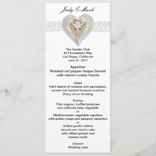 Unicorn en Lace Wedding Menu Kaart